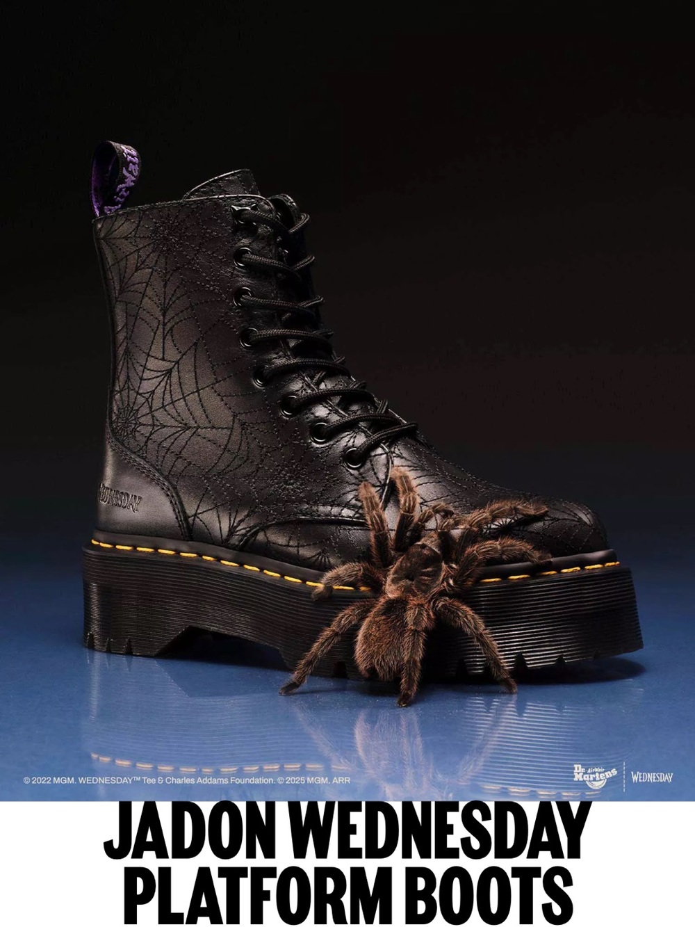 Dr. Martens x Wednesday
Addams Jadon Spiderweb
Platform Boots Black